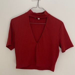 Express red keyhole T-shirt